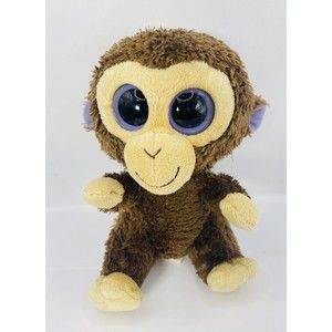 Ty Beanie Boos Coconut Monkey 6” Plush Purple TagStuffed Animal Toy Big Eyes P4